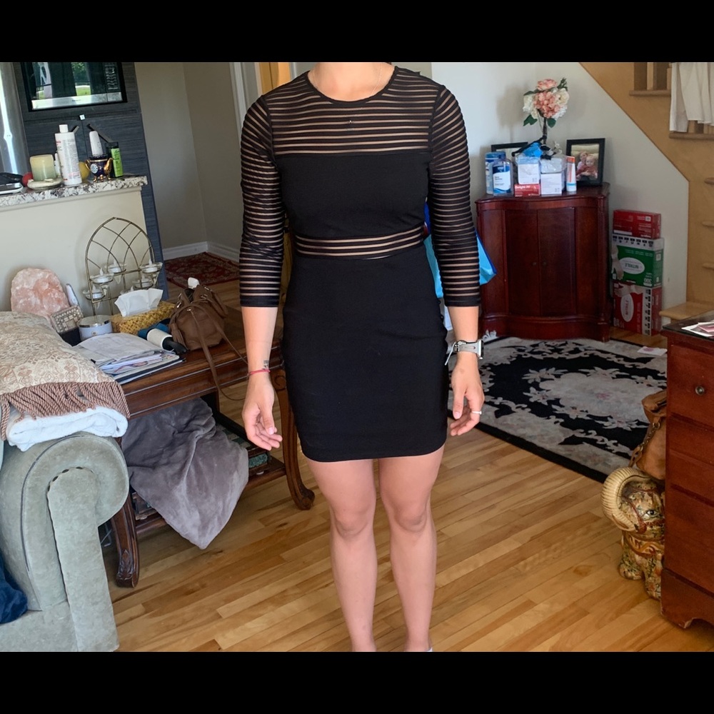 LULUS black long sleeve mesh dress size M